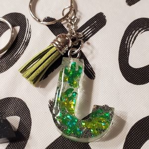 Glitter Intial Key Chain